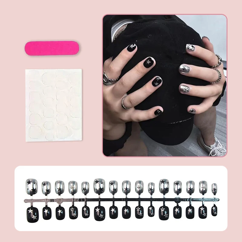 Kunstnagelset mit elegantem Design und gleitenden Dekoren Brehn