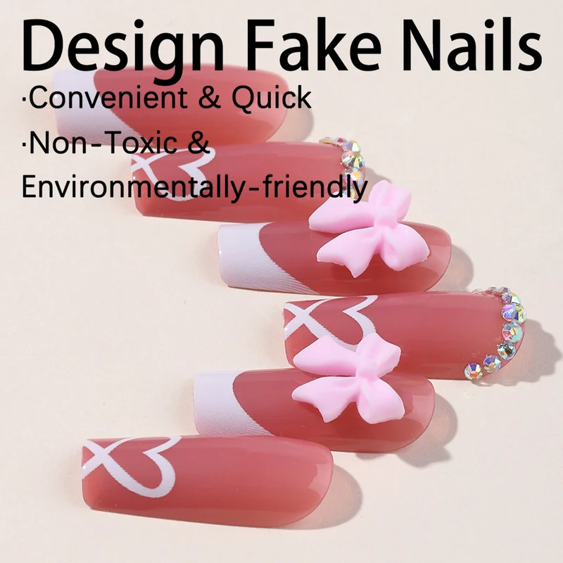 Kunstnagelset mit elegantem Design und detaillierten Akzenten Brehn