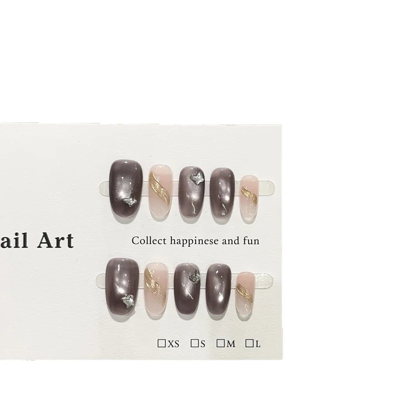 Elegantes Press-On Nagelset mit glitzernden Details