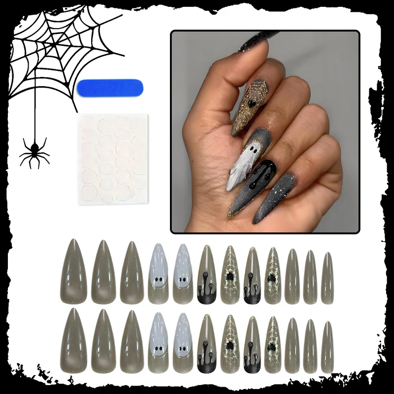 Kunstnagelset mit einzigartigen Spukmotiven Brehn