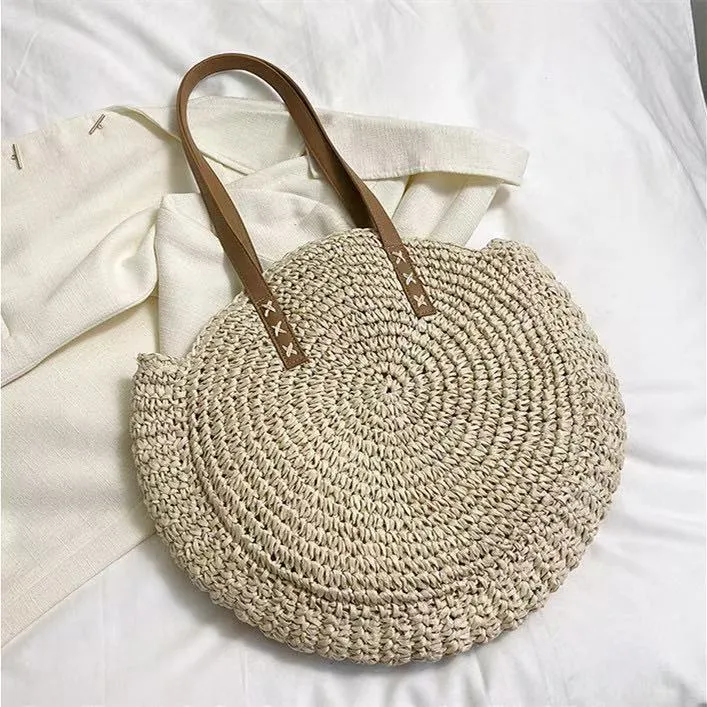 Runde Makramee-Strandtasche Skanto
