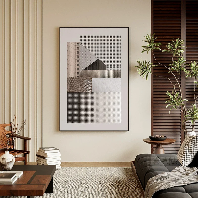 Geometrische abstrakte gerahmte Wandkunst