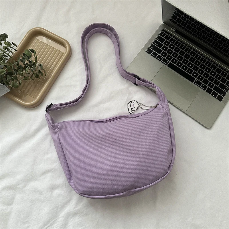 Lässige Stoff Schultertasche