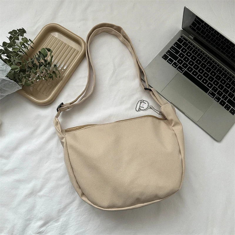 Lässige Stoff Schultertasche