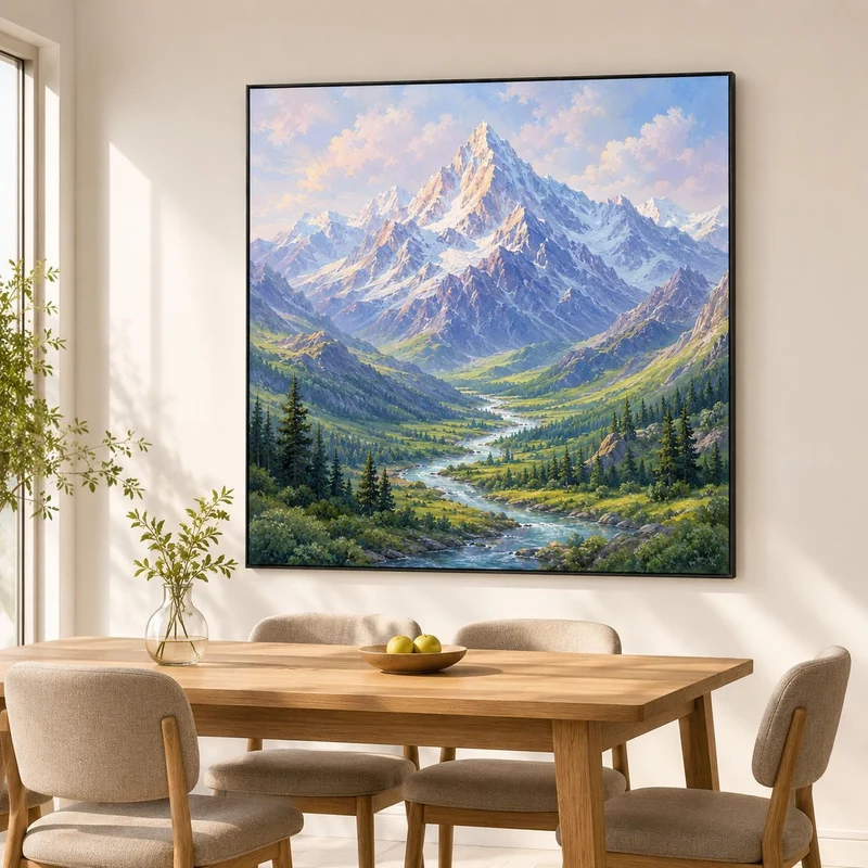 Gerahmte Berglandschaft Leinwandkunst