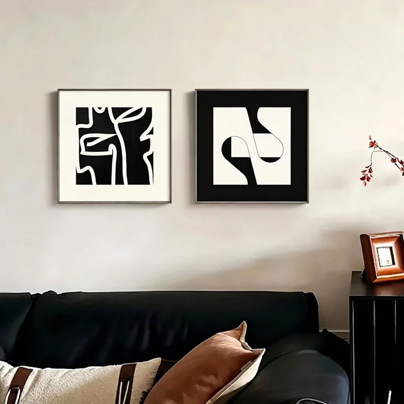 Gerahmte abstrakte Linienkunst-Leinwand