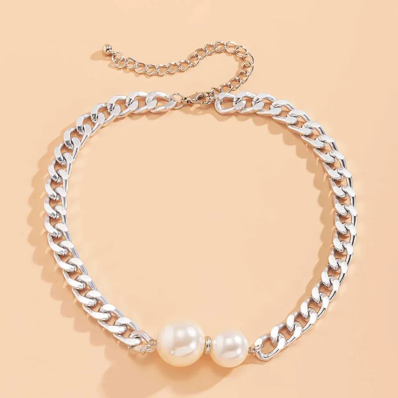 Skanto | Cuban Link Chain Halskette mit Perlenenden