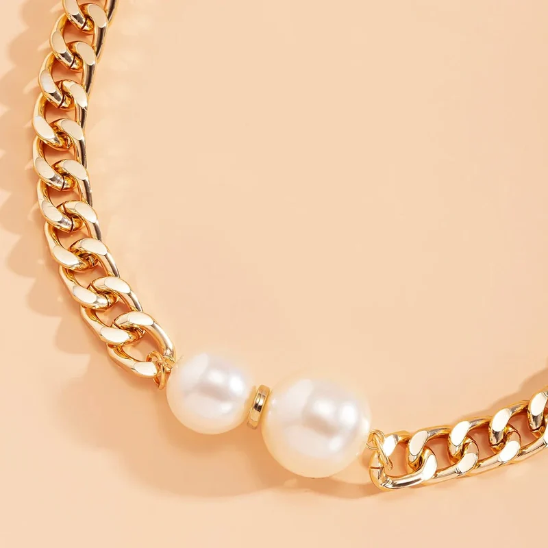 Skanto | Cuban Link Chain Halskette mit Perlenenden