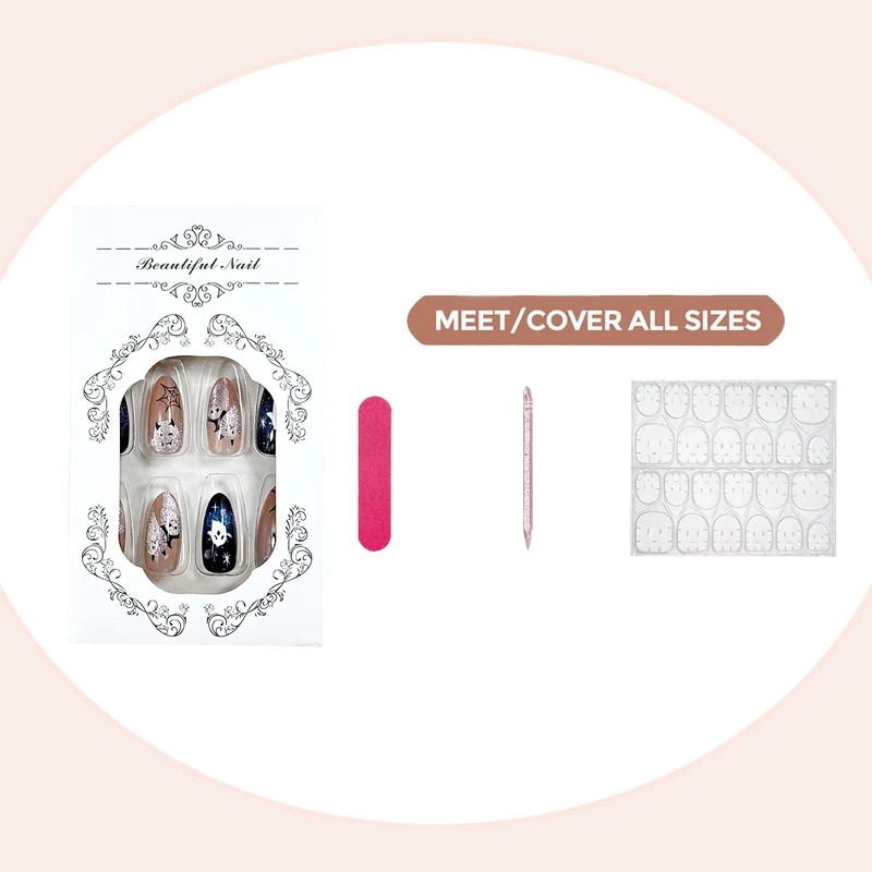 Dekoratives Press-On-Nagelset mit kunstvollen Designs Brehn