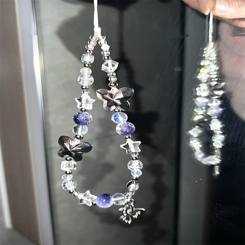 Damen Dekorativer Schmetterlingsperlen Charms Lanyard Brehn
