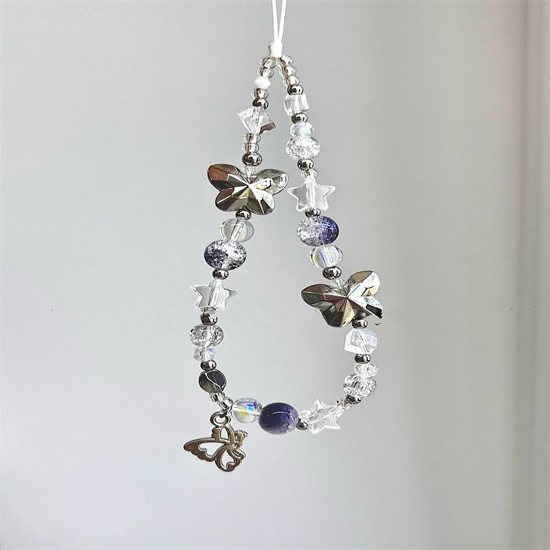 Damen Dekorativer Schmetterlingsperlen Charms Lanyard Brehn