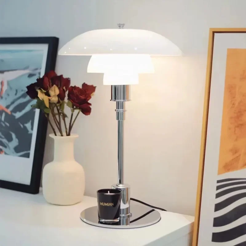 Nordische Glas-Schreibtischlampe – Minimalistische LED-Schreibtischbeleuchtung, modern & elegant, ideal für Büro & Wohnzimmer | Skanto