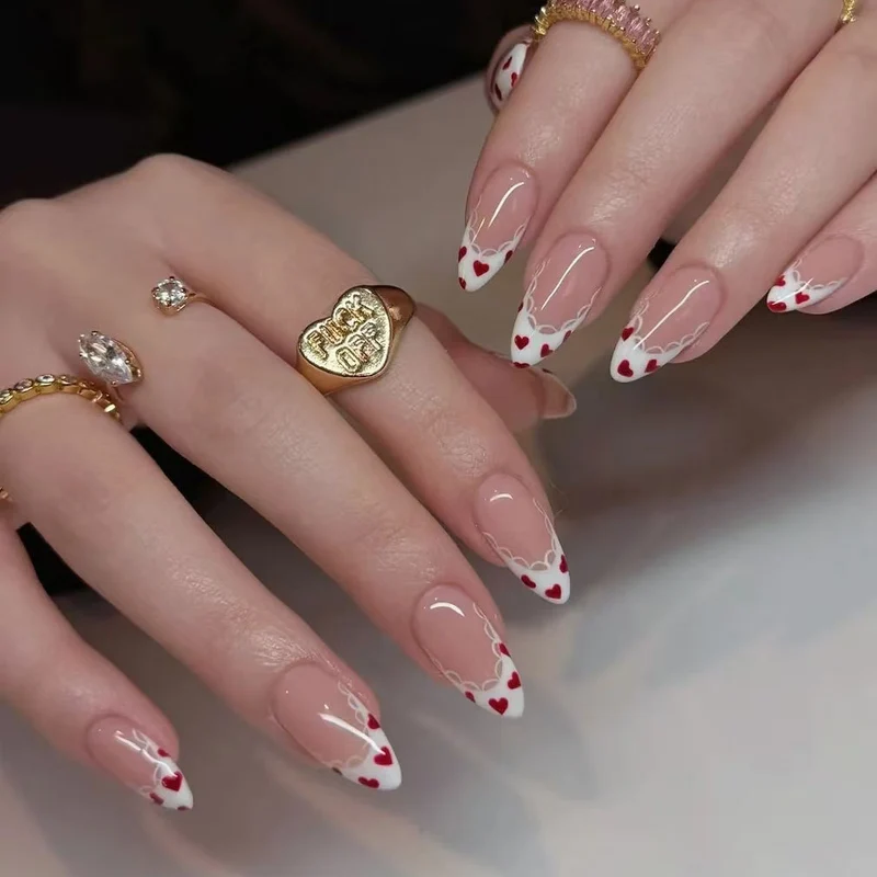Herz-akzentiertes Acryl-Nail-Art-Set