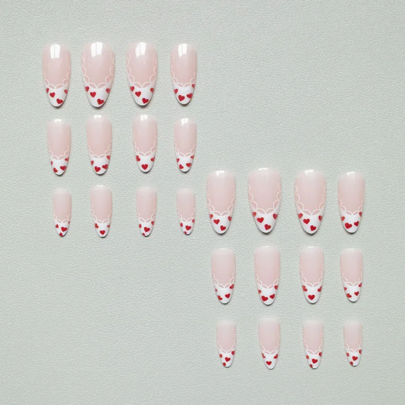 Herz-akzentiertes Acryl-Nail-Art-Set