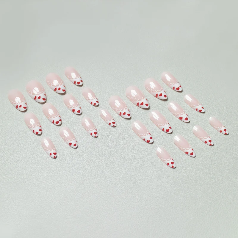 Herz-akzentiertes Acryl-Nail-Art-Set