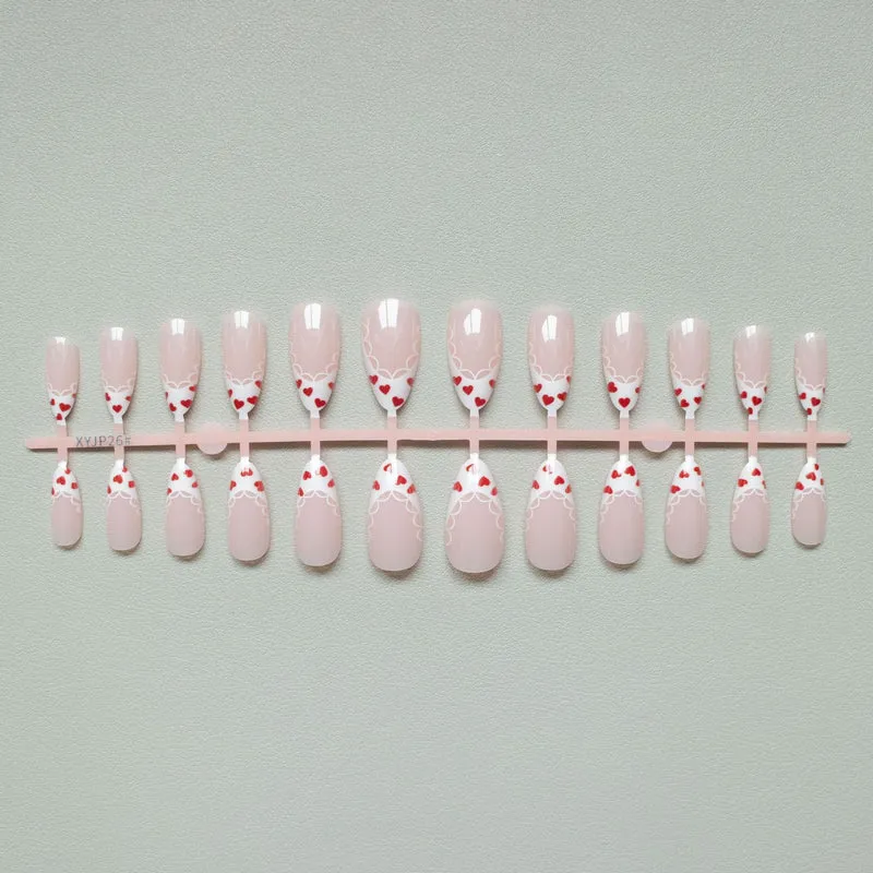 Herz-akzentiertes Acryl-Nail-Art-Set