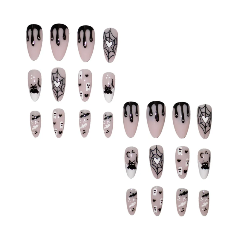Halloween-Themen-Spinnen- und Gespenster-Nagelkunst-Set