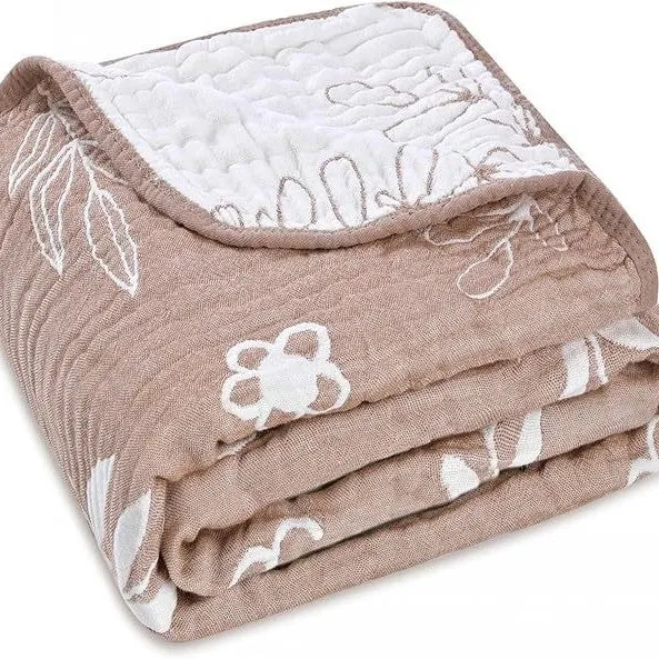 Babydecke aus Baumwolle, 6-lagig, 103 x 103 cm