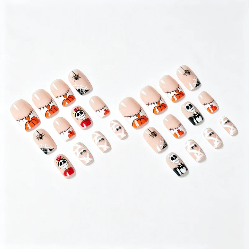 Halloween-Themen Cartoon Nagelkunst Set