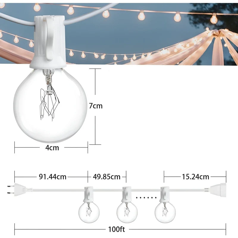 FairyFlicker Lichterketten – Luxuriöse Terrassenbeleuchtung mit wasserdichtem Schutz | Skanto