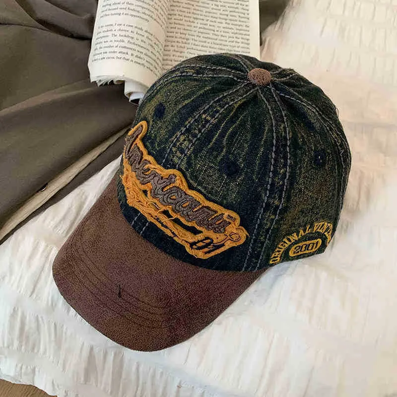 Herren-Baseballcap aus Vintage-Denim Skanto