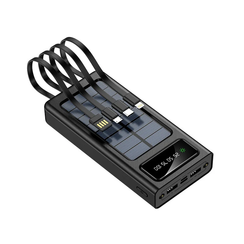 Tragbare Solar-Powerbank mit Multifunktions-Ladekabel und Digitalanzeige Skanto