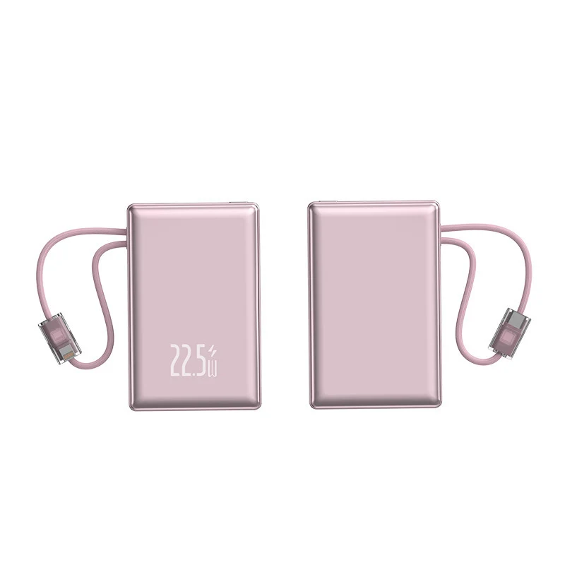 Tragbare Powerbank mit Schnellladefunktion und integriertem Ladekabel Skanto