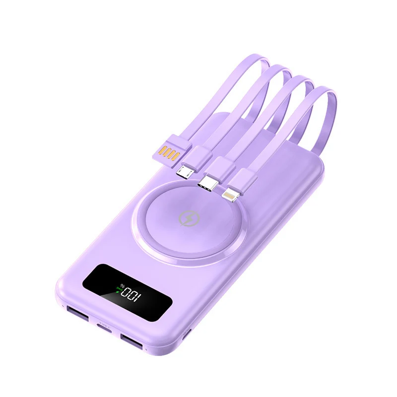 Tragbare Powerbank mit Multifunktions-Ladekabel und Digitalanzeige Skanto
