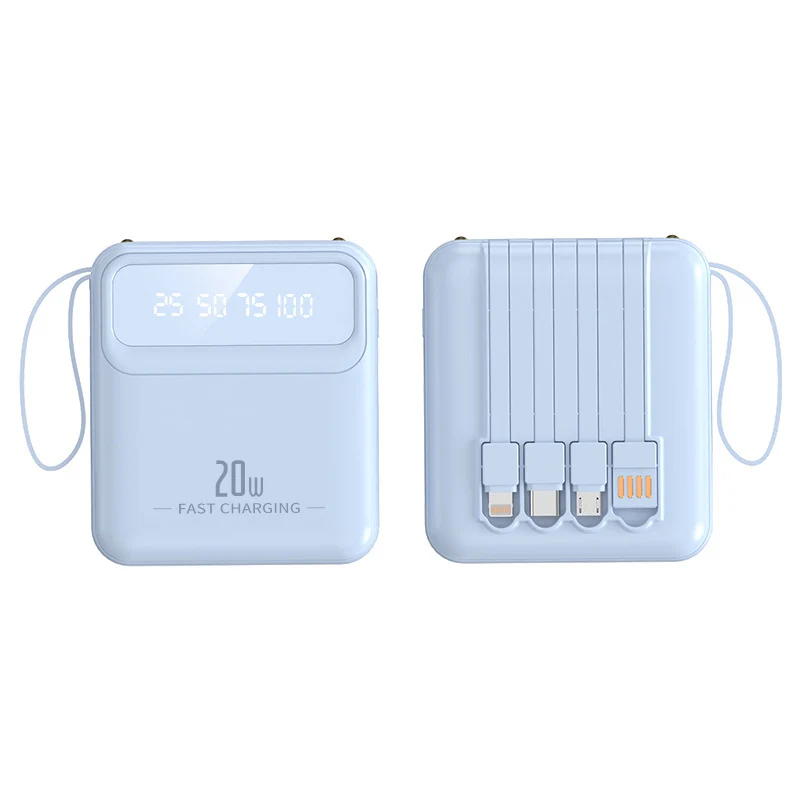 Tragbare Powerbank mit multifunktionaler Schnellladefunktion und Digitalanzeige Skanto