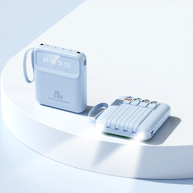Tragbare Powerbank mit multifunktionaler Schnellladefunktion und Digitalanzeige Skanto