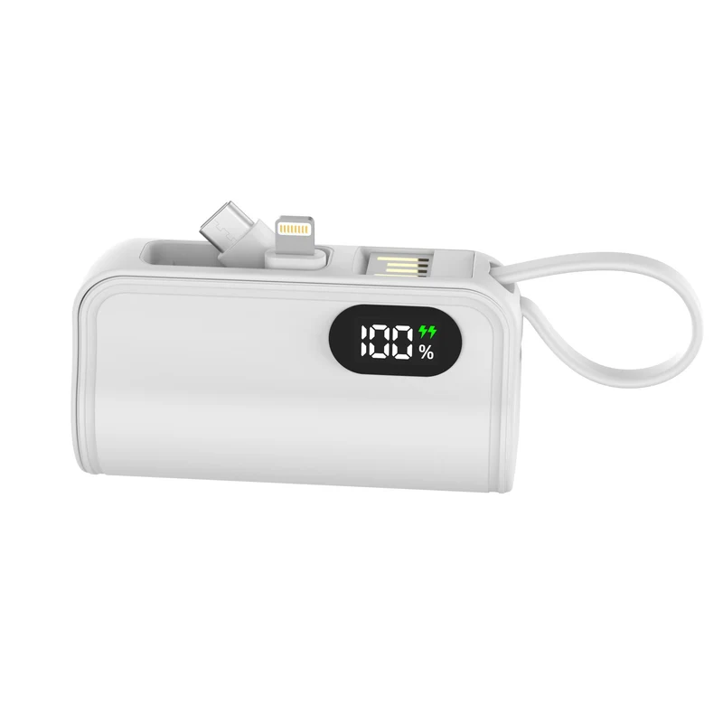 Tragbare Powerbank mit multifunktionalem Ladekabel und Digitalanzeige Skanto