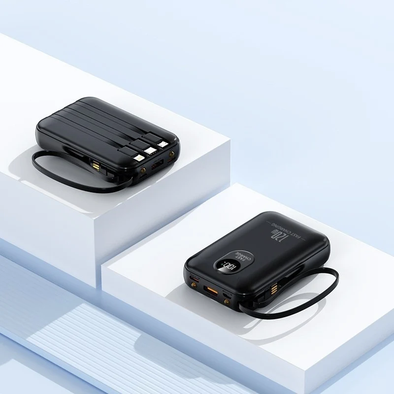 Tragbare Powerbank mit mehreren Ladeanschlüssen und Digitalanzeige Skanto