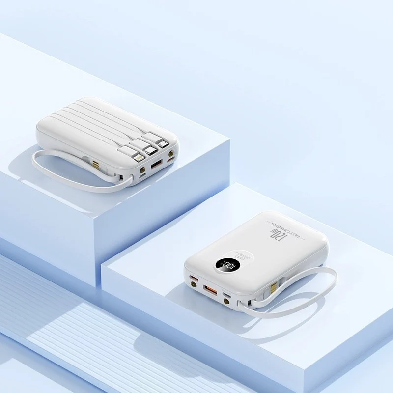 Tragbare Powerbank mit mehreren Ladeanschlüssen und Digitalanzeige Skanto