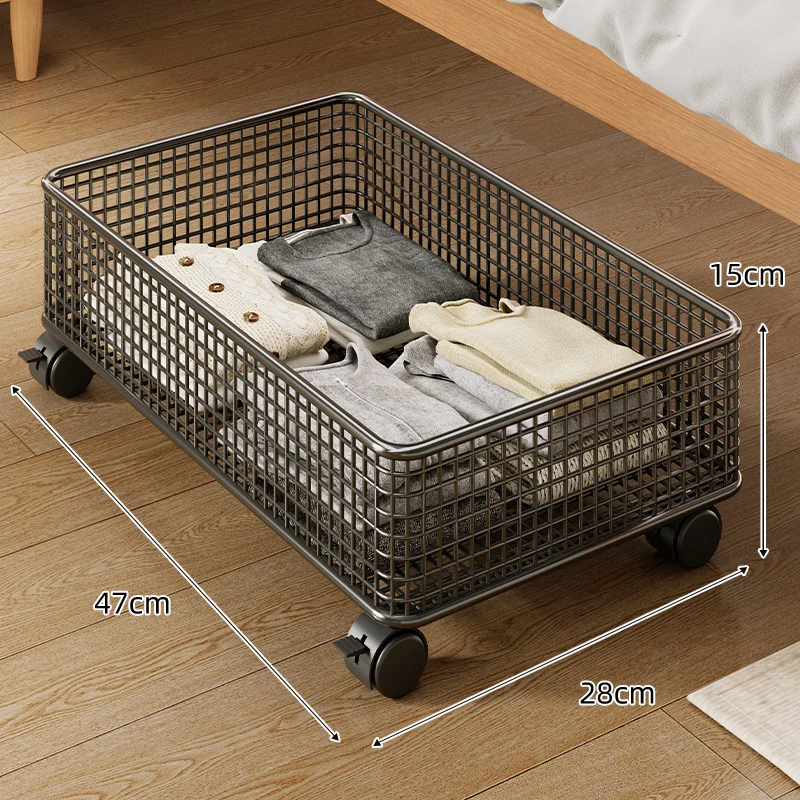 Niedrigprofil-Unterbett-Metallnetz-Aufbewahrungskorb