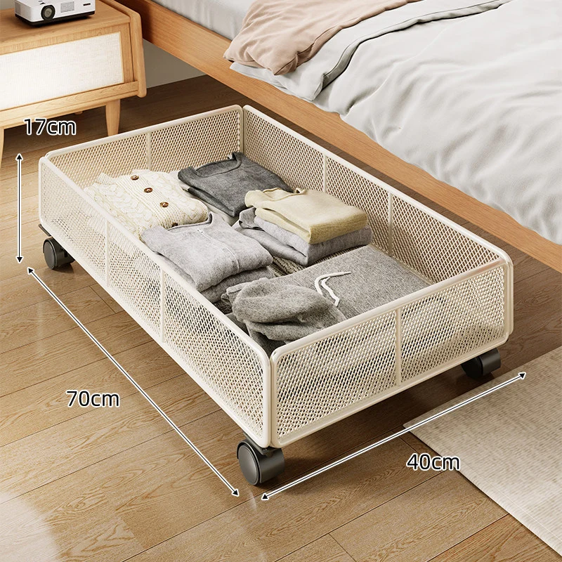 Niedrigprofil-Unterbett-Metallnetz-Aufbewahrungskorb